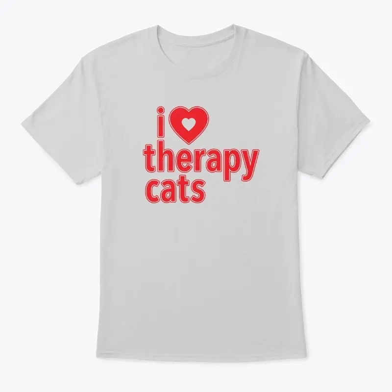 I Love Therapy Cats T-shirt - Gray