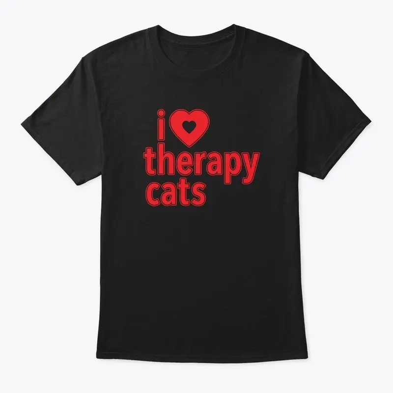 I Love Therapy Cats T-shirt - Black