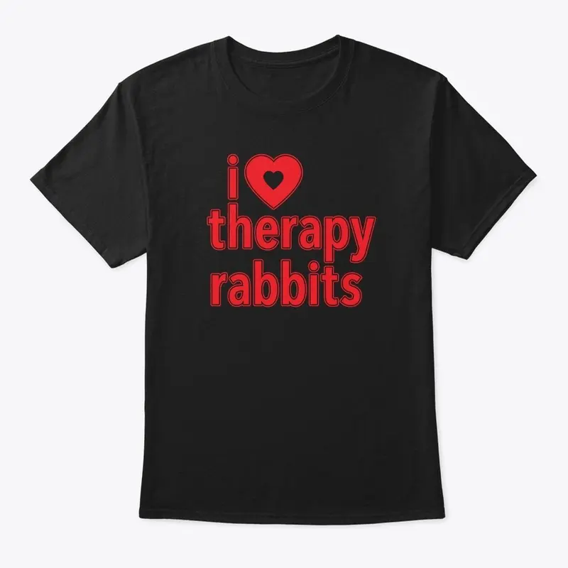 I Love Therapy Rabbits T-shirt - Black